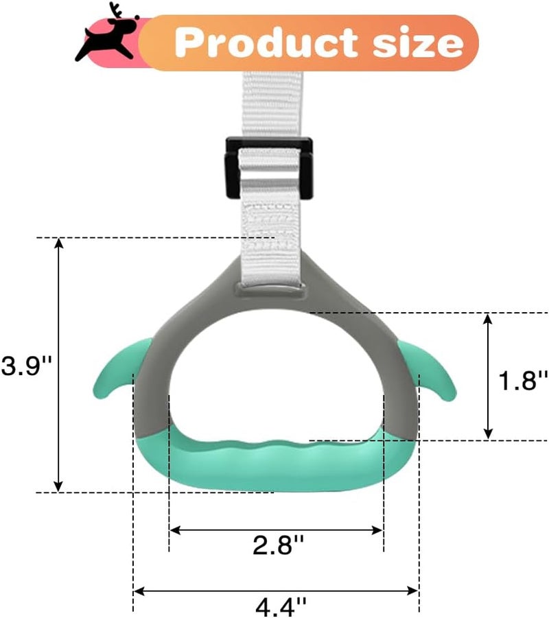 kechery Gymnastics Rings for Kid's Home Exercise, Pull up Rings with Adjustable Straps Load Bearing 800lb, Indoor Gym Anti -Slip Surface Design Rings - Image 2